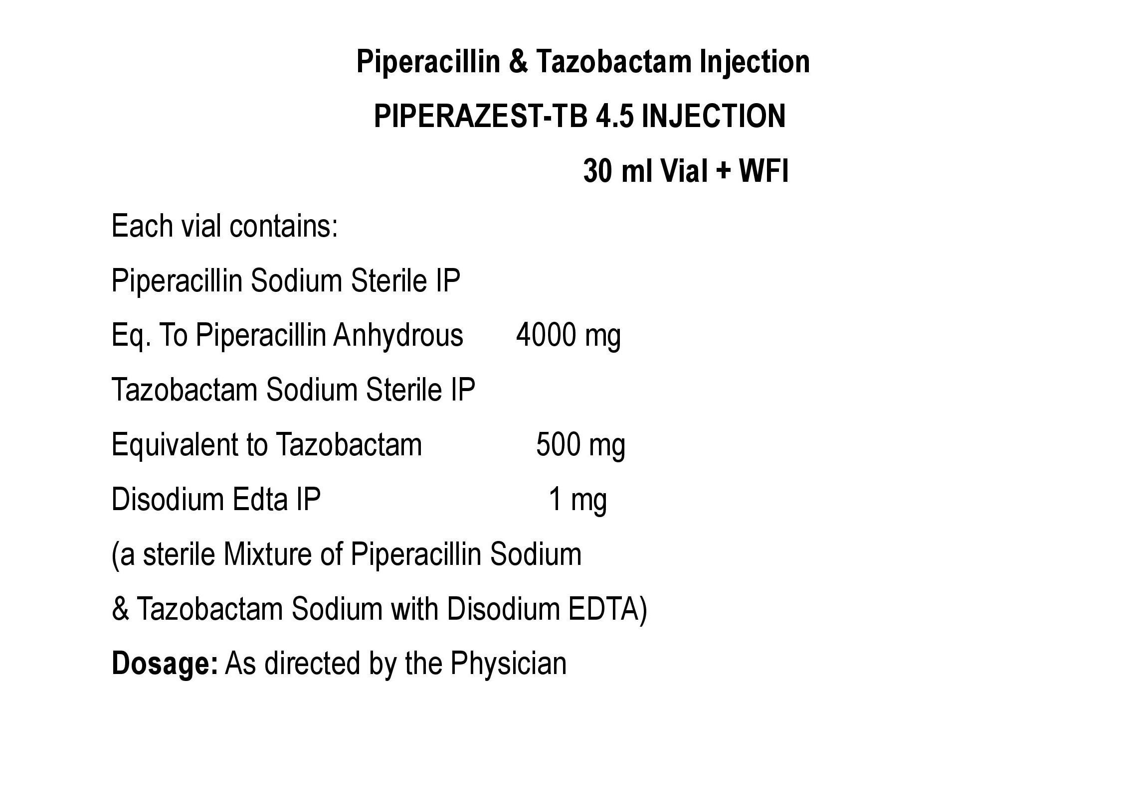 PIPERAZEST-TB 4.5 INJECTION